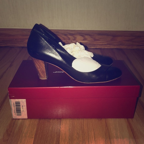 Salvatore Ferragamo Shoes - Salvatore Ferragamo Nero Calf Flesh Skin Lng